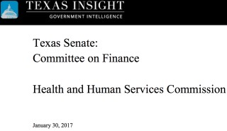Senate Finance Article Two HHSC invited only Cover Image