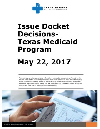 Issue Docket Decisions- Texas Medicaid Program Cover Image