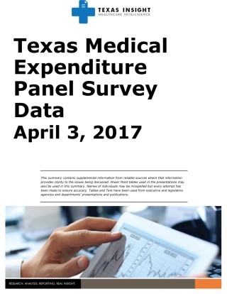 Texas Medical Expenditure Panel Survey Data Cover Image