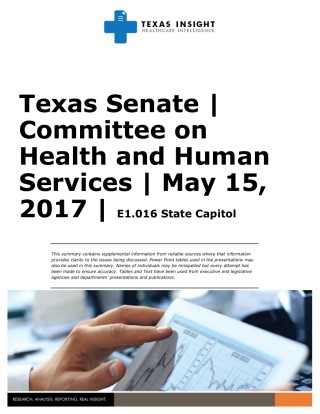 Texas Senate: Committee on Health and Human Services Cover Image