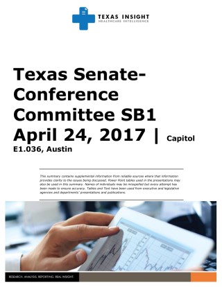 Texas Senate: Conference Committee SB1 Cover Image