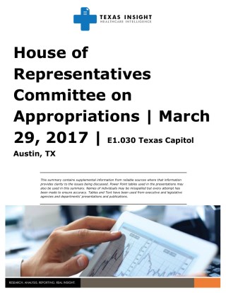 House of Representatives Committee on Appropriations Cover Image