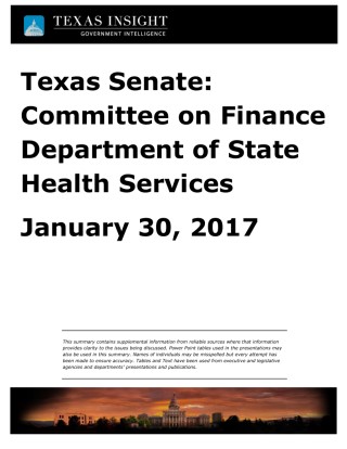 Senate Finance Article Two DSHS - Invited Testimony Only Cover Image