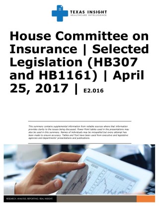 House Committee on Insurance - HB 307 and HB 1161 Cover Image