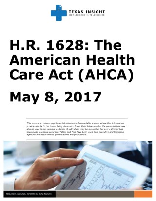 H.R. 1628: The American Health Care Act (AHCA) Cover Image