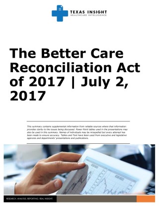 The Better Care Reconciliation Act of 2017 Cover Image