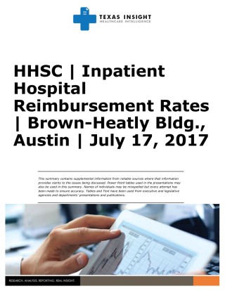 HHSC: Hospital Rate Hearing Cover Image