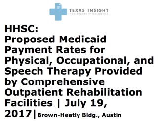 HHSC: Proposed Medicaid Payment Rates for Physical, Occupational, and Speech Therapy Cover Image