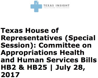 TX House of Representatives: Committee on Appropriations - HHS Bills Cover Image