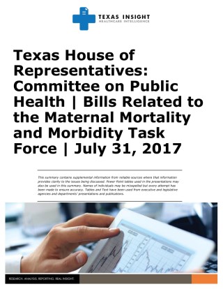 House of Representatives: Maternal Mortality and Morbidity Cover Image