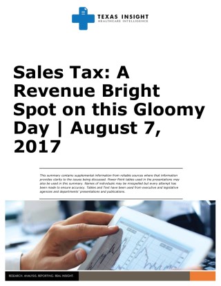Sales Tax: A Revenue Bright Spot on this Gloomy Day Cover Image