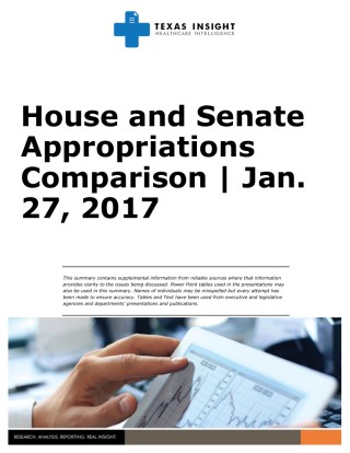 House and Senate Appropriations Comparison Cover Image