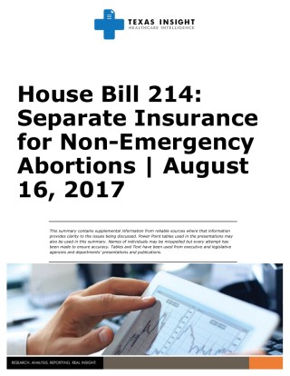 House Bill 214: Separate Insurance for Non-Emergency Abortions Cover Image