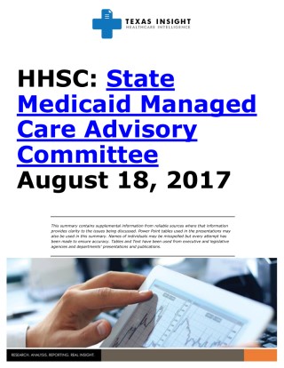 HHSC: State Medicaid Managed Care Advisory Committee Cover Image