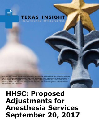 HHSC: Proposed Adjustments for Anesthesia Services Cover Image