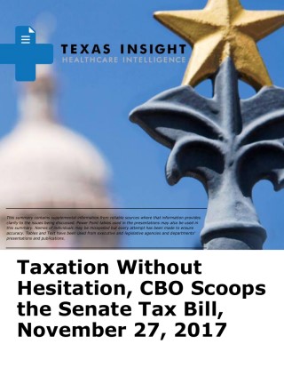 Taxation Without Hesitation, CBO Scoops the Senate Tax Bill Cover Image