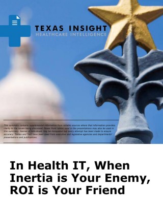 In Health IT, When Inertia is Your Enemy, ROI is Your Friend Cover Image
