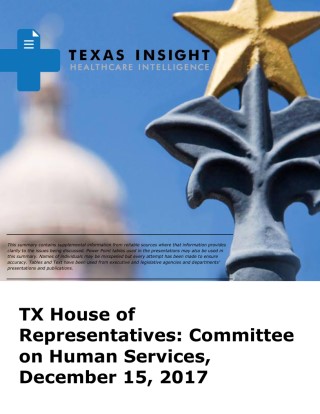 TX House of Representatives: Committee on Human Services Cover Image