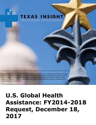U.S. Global Health Assistance: FY2014-2018 Request Cover Image