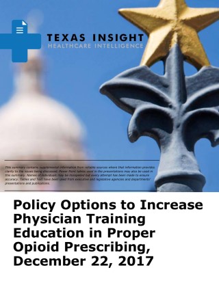 Policy Options to Increase Physician Training Education in Proper Opioid Prescribing Cover Image