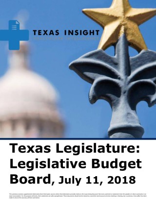 Texas Legislature: Legislative Budget Board Cover Image