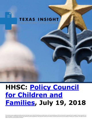 HHSC: Policy Council for Children and Families Cover Image