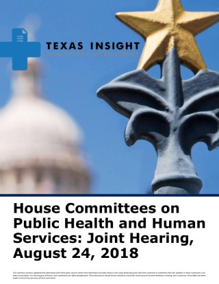 House Committees on Public Health & Human Services: Joint Hearing Cover Image