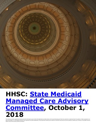 HHSC: State Medicaid Managed Care Advisory Committee Cover Image