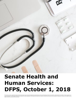 Senate Health and Human Services: DFPS Cover Image