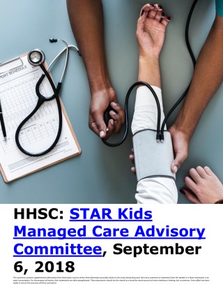 HHSC: STAR Kids Managed Care Advisory Committee Cover Image
