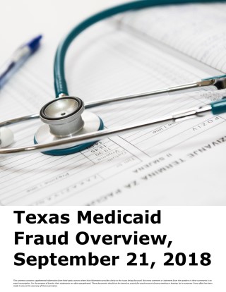 Texas Medicaid Fraud Overview Cover Image