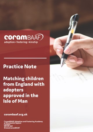 Matching children from England with adopters approved in the Isle of Man Cover Image